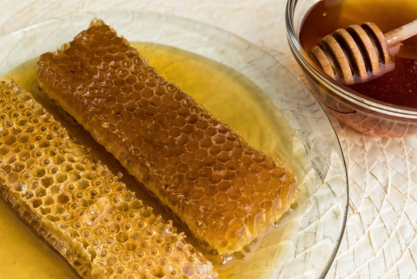 Honeycomb and honey - Фото, изображение