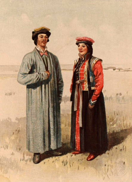 Un hombre y una mujer Kalmyks
. - Foto, Imagen