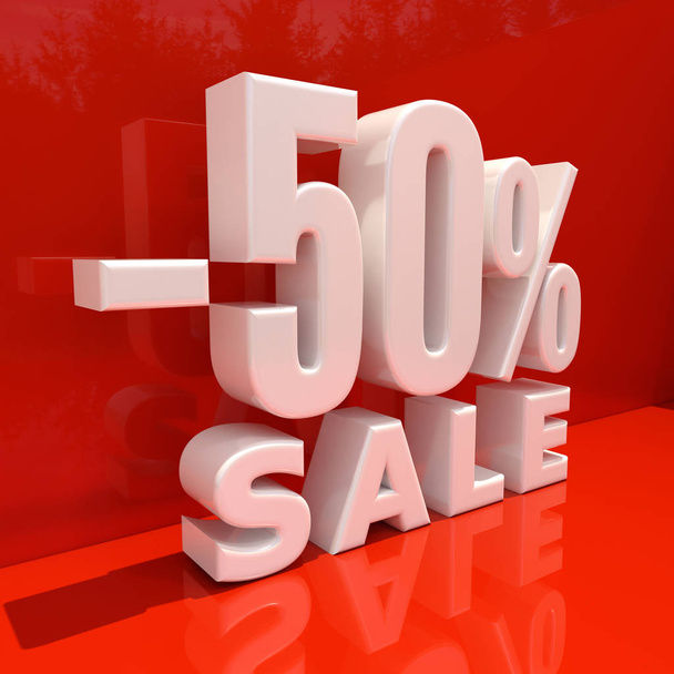 Percent Discount Sign, Sale Up to 50 - Φωτογραφία, εικόνα