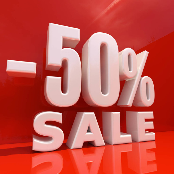Percent Discount Sign, Sale Up to 50 - Foto, afbeelding