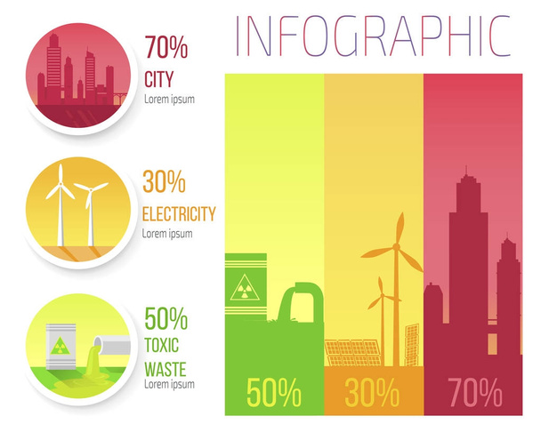 City Electricity Toxic Waste Infographic Poster - Wektor, obraz