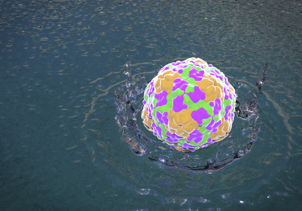 Waterborne viruses, conceptual image - Photo, Image