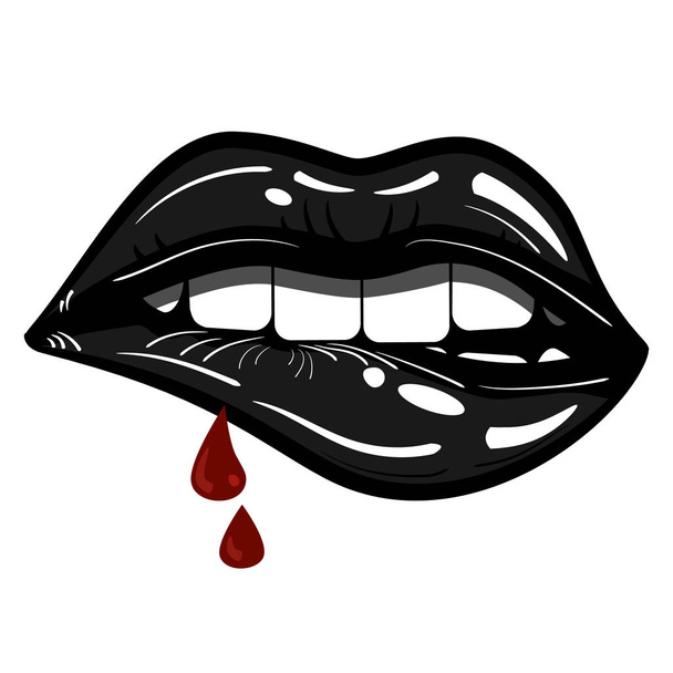Labbra nere sexy Morso appassionato di sangue - Male, Seduzione
 - Vettoriali, immagini