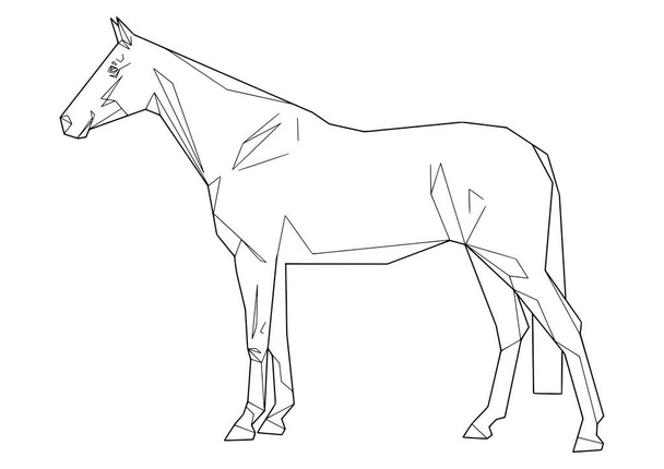 geometric silhouette of a horse - Vector, Image