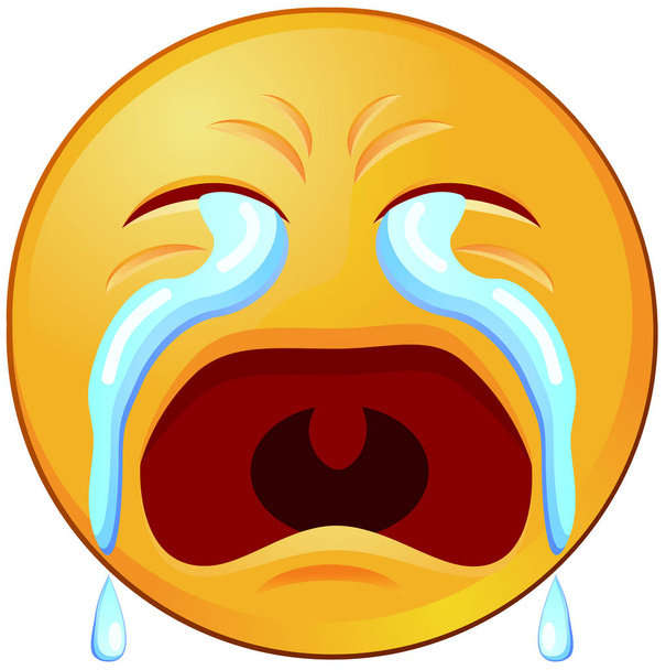 Weinen Emoji oder Emoticon-Vektor - Vektor, Bild