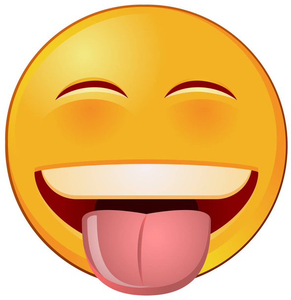 Сміх з язиком, що стирчить з емодзі Векторна піктограма
 - Вектор, зображення