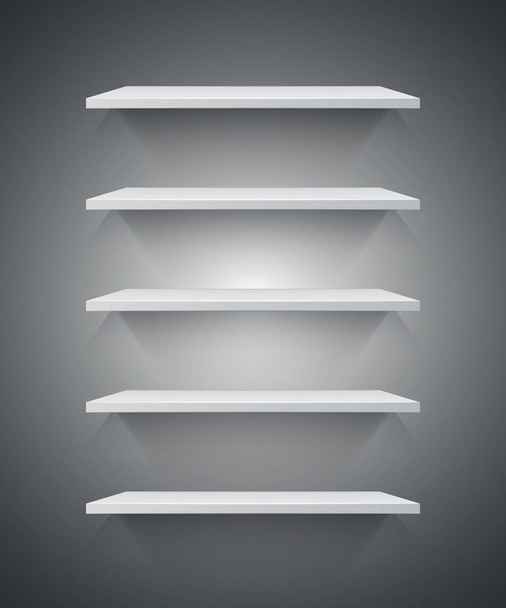 White 3d shelf icon. - Vektor, obrázek
