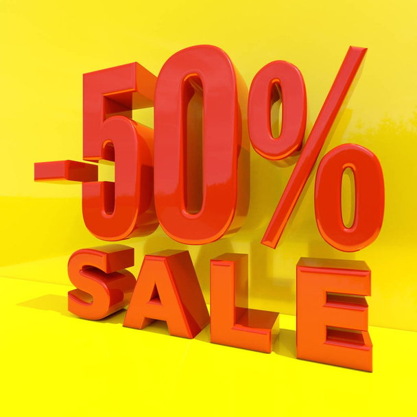 Percent Discount Sign, Sale Up to 50 - Foto, Bild