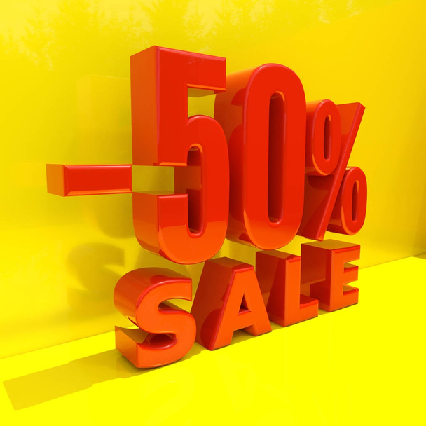 Percent Discount Sign, Sale Up to 50 - Photo, Image
