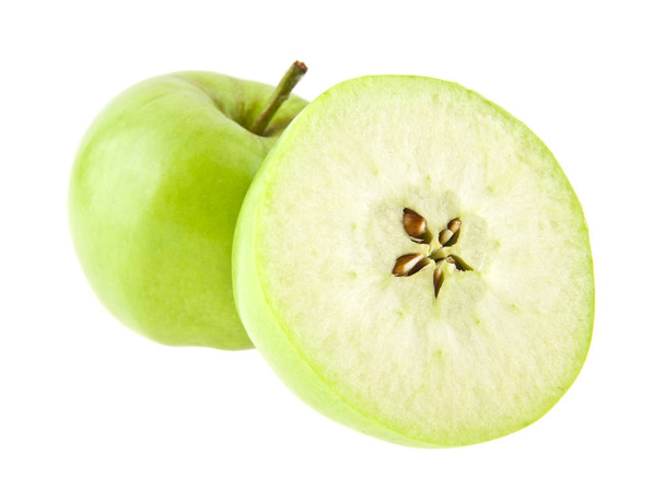 green apple isolated on white background closeup - Фото, зображення
