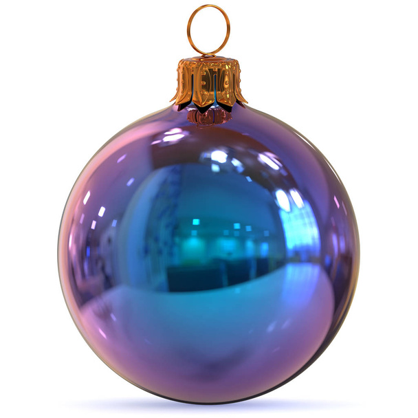 Christmas ball decoration blue closeup polished - Valokuva, kuva