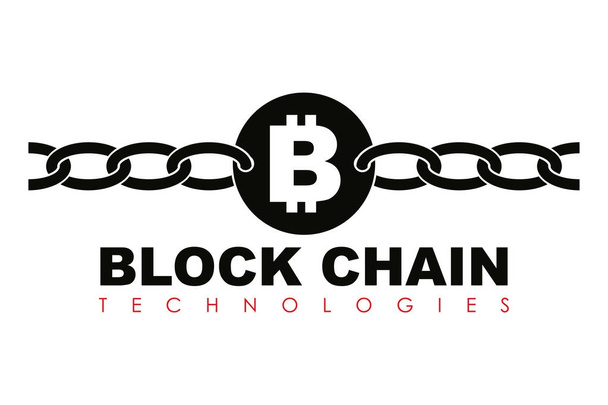ビジネス ブロック チェーンのロゴの図. - ベクター画像