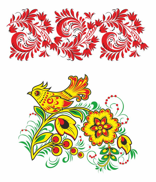 Ornamento popular russo. Pintura. Quicloma
 - Vetor, Imagem