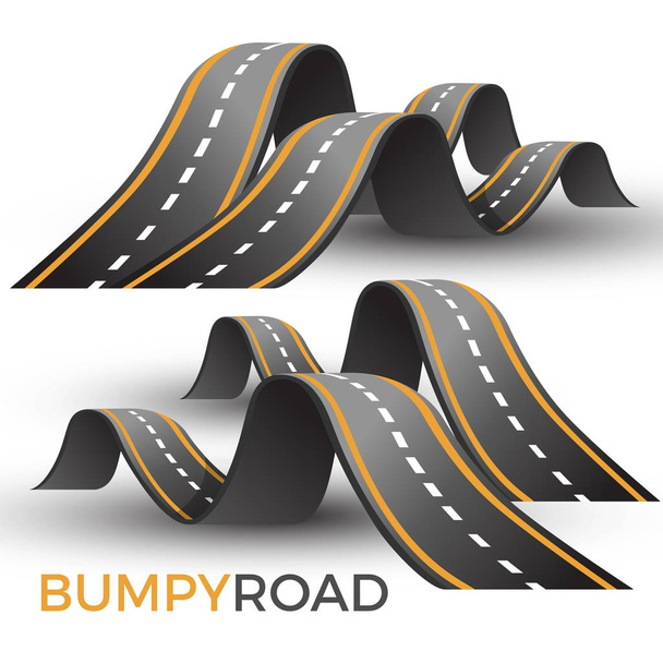 Bumpy icona della strada irregolare pericoloso percorso d'onda con marcatura vettore
 - Vettoriali, immagini