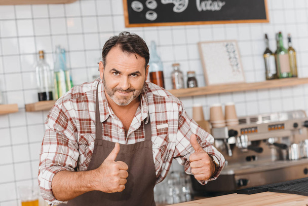 bartender showing thumbs up - Photo, Image