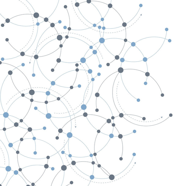 Kék és szürke műszaki hálózat tervezése - Vektor, kép