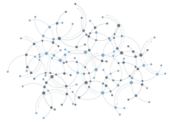 blaues und graues technisches Netzwerkdesign - Vektor, Bild