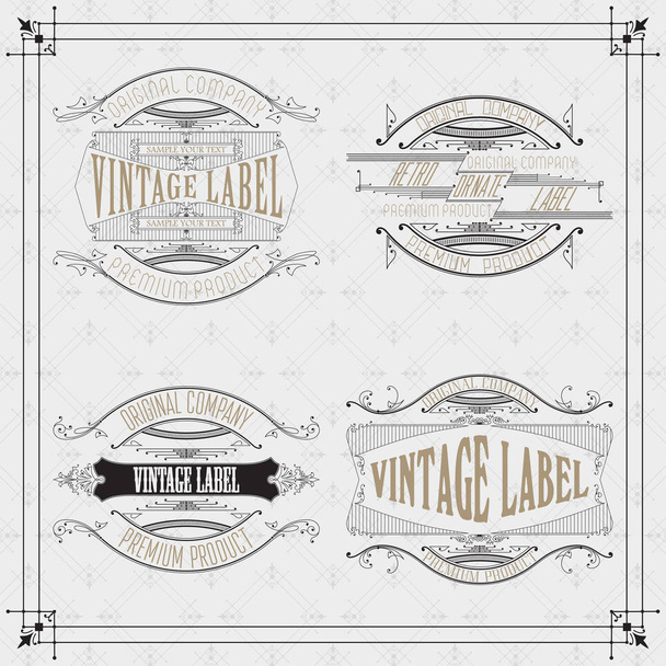 Vintage typographic label premium - Вектор,изображение
