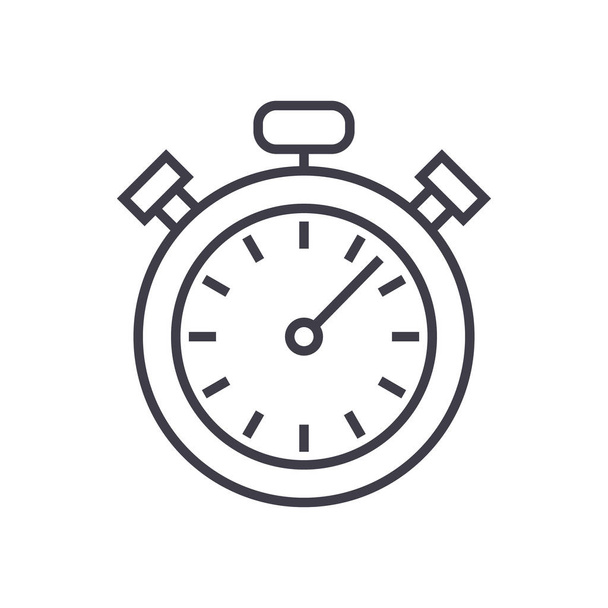 stopwatch,timer vector line icon, sign, illustration on background, editable strokes - ベクター画像