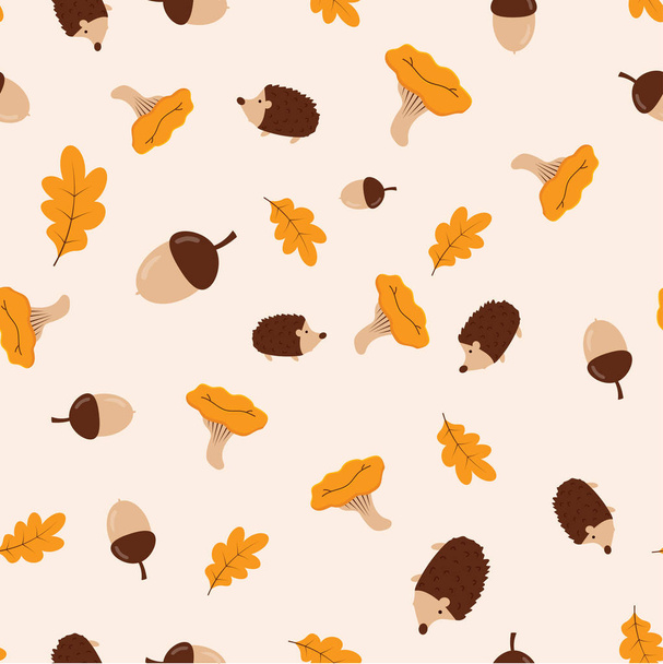 秋の要素を持つパターン - ベクター画像