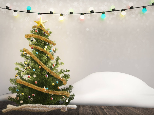 διακοσμήσετε το χριστουγεννιάτικο δέντρο με χριστουγεννιάτικα στολίδια - Φωτογραφία, εικόνα
