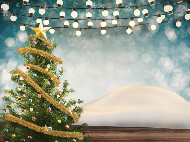 διακοσμήσετε το χριστουγεννιάτικο δέντρο με χριστουγεννιάτικα στολίδια - Φωτογραφία, εικόνα