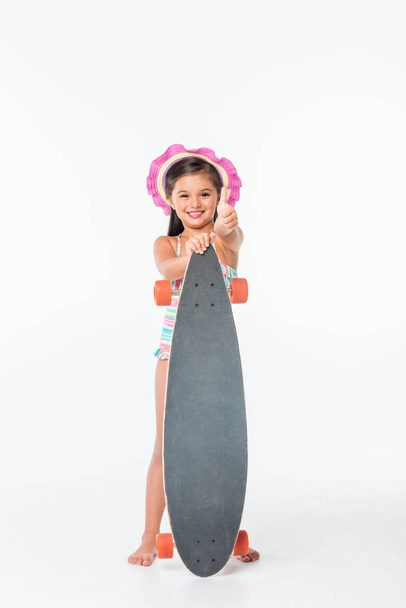beautiful child with skateboard - Foto, Imagem