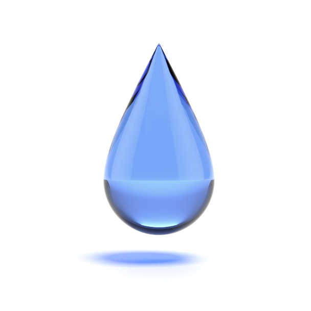 Blue water drop falling - Photo, Image