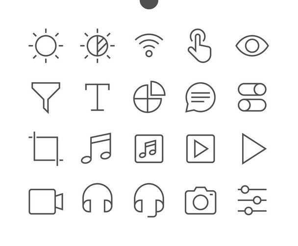 UI Pixel Thin Line Icons   - Vector, Image