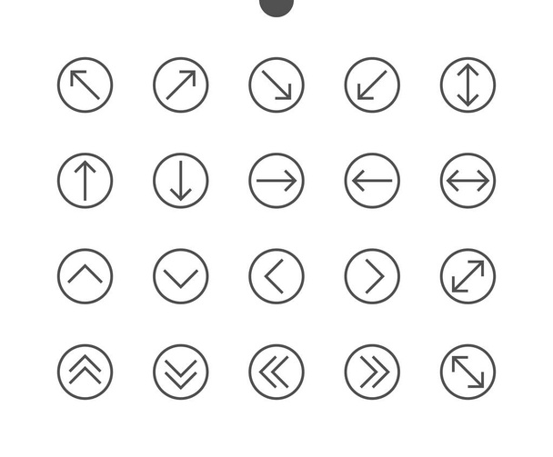 Iconos de línea delgada de píxeles de IU
   - Vector, Imagen