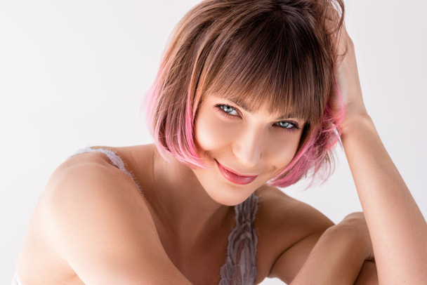 mujer joven con el pelo rosa - Foto, imagen