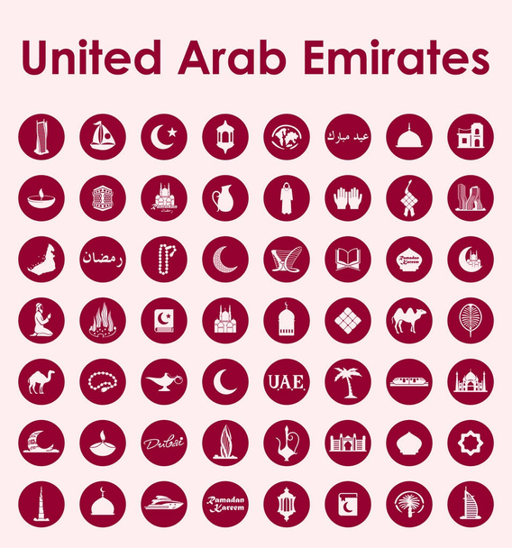 Набор простых икон Объединенных Арабских Эмиратов
 - Вектор,изображение