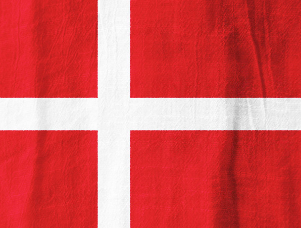 Danimarka kumaş bayrak ulusal bayrak kumaş için grafik desig dan - Fotoğraf, Görsel