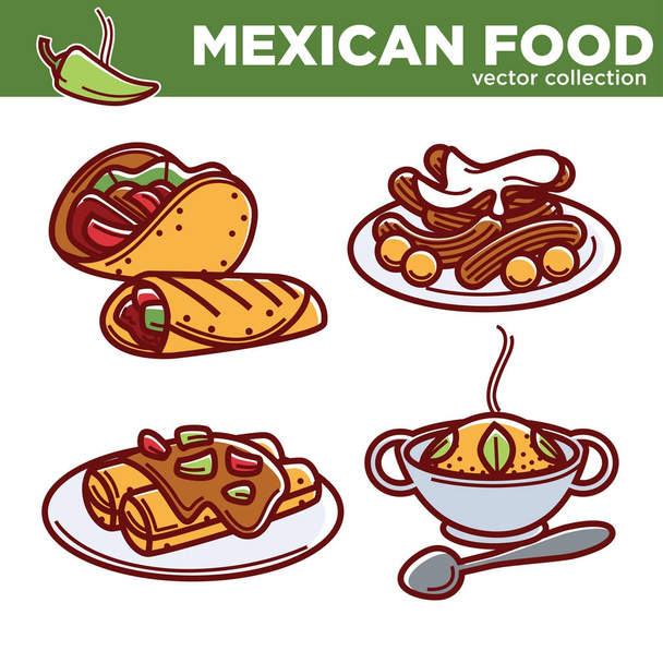 leckeres mexikanisches Essen - Vektor, Bild