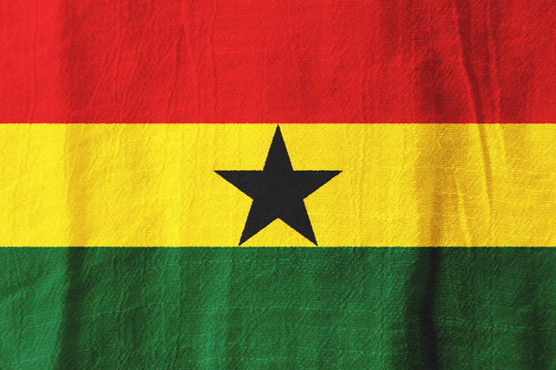 Ghána szövet lobogó nemzeti zászló anyagból, grafikai tervezés. - Fotó, kép