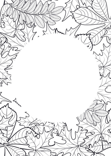 vector, pattern, frame with autumn leaves  - Vektori, kuva