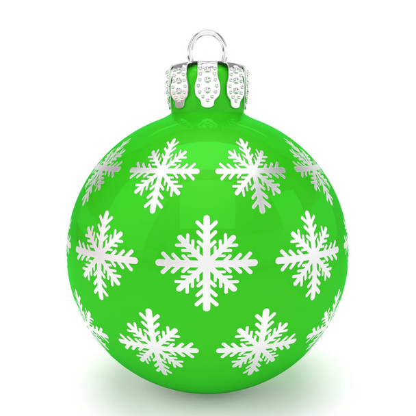 白い背景に 3 d レンダリング - グリーン クリスマス安物の宝石 - 写真・画像