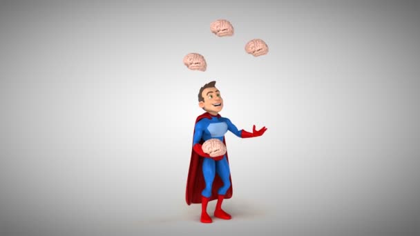 Zabawne superbohatera z mózgiem    - Materiał filmowy, wideo