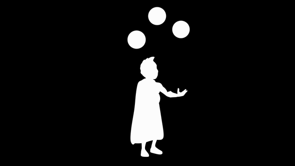 Super held jongleren met planeten - 3d animatie   - Video