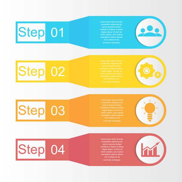 Business infographics. Template with 4 elements, steps, options - Wektor, obraz