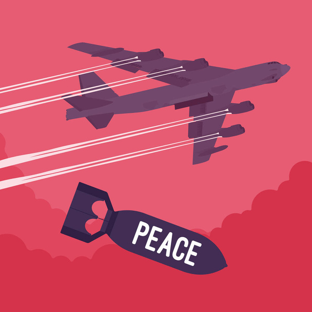 Bomber und Friedensbomben - Vektor, Bild