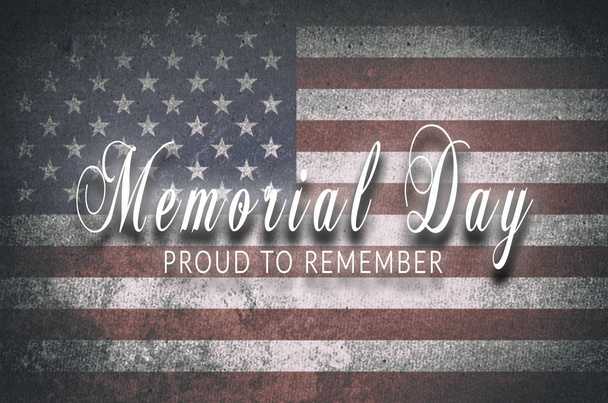 Cartão Memorial Day com fundo da bandeira americana. Cartaz ou banner patriótico
. - Foto, Imagem