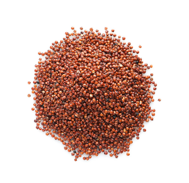 Heap of red quinoa on white background - Fotoğraf, Görsel