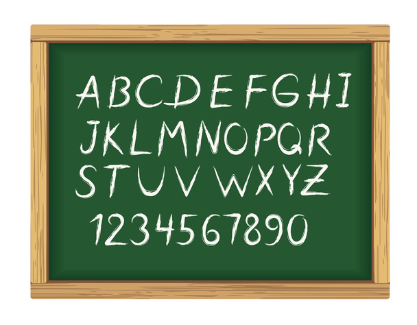 School board with chalk alphabet letters - Vector, Image