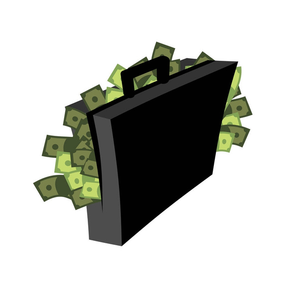Maleta de dinero aislada. Caja en efectivo. Ilustración vectorial
 - Vector, Imagen