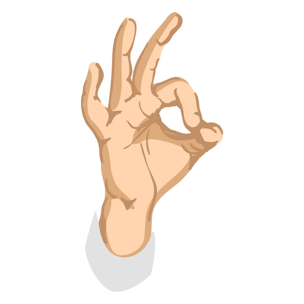 Grafica dell'icona del gesto della mano OKAY realistica
 - Vettoriali, immagini