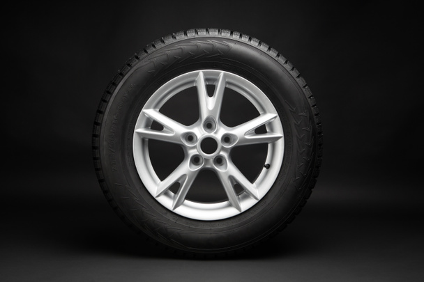 car tire with aluminum alloy wheel - Photo, Image