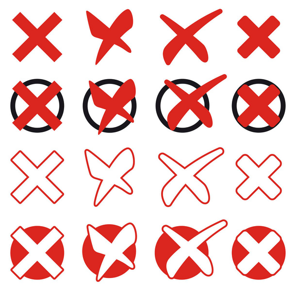 collection red crosses - Vector, Image