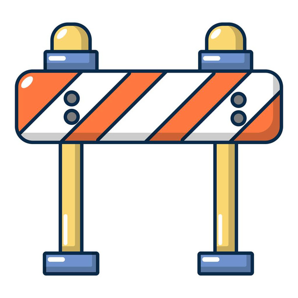 Road block icon, cartoon style - Wektor, obraz