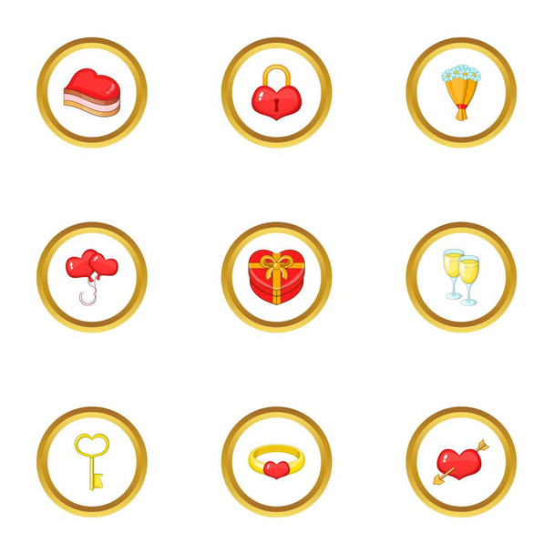 Gift icons set, cartoon style - Vector, afbeelding